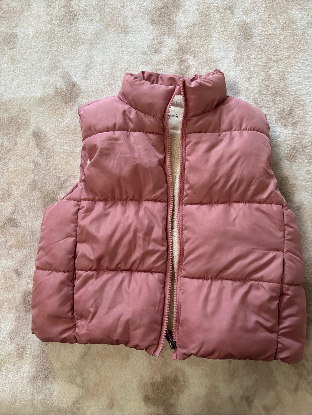 Common Stitch Girls' Quilted Puffer Vest in Dusty Rose Size/10-12